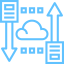 Ícone representando a transferência de dados através da nuvem
