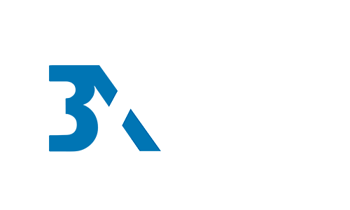 Logo da 3XDATA em azul e branco